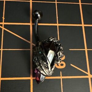 Black & Purple Crystal Dragon Belly Ring